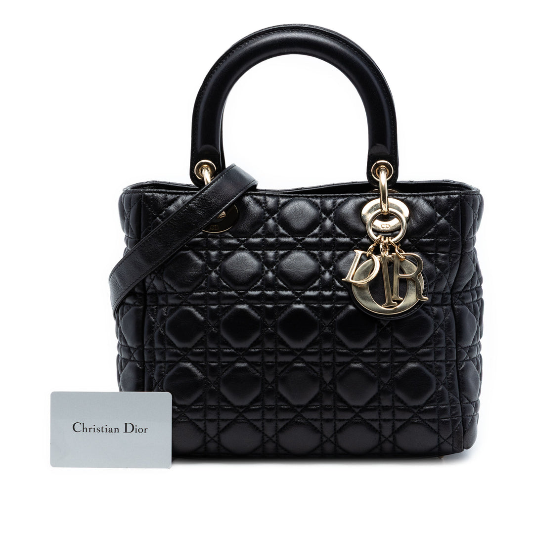 Dior Medium Cuir d’agneau Cannage Lady Dior