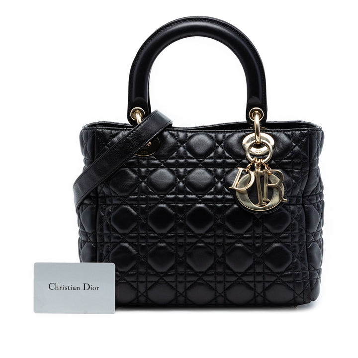 Dior Medium Cuir d’agneau Cannage Lady Dior