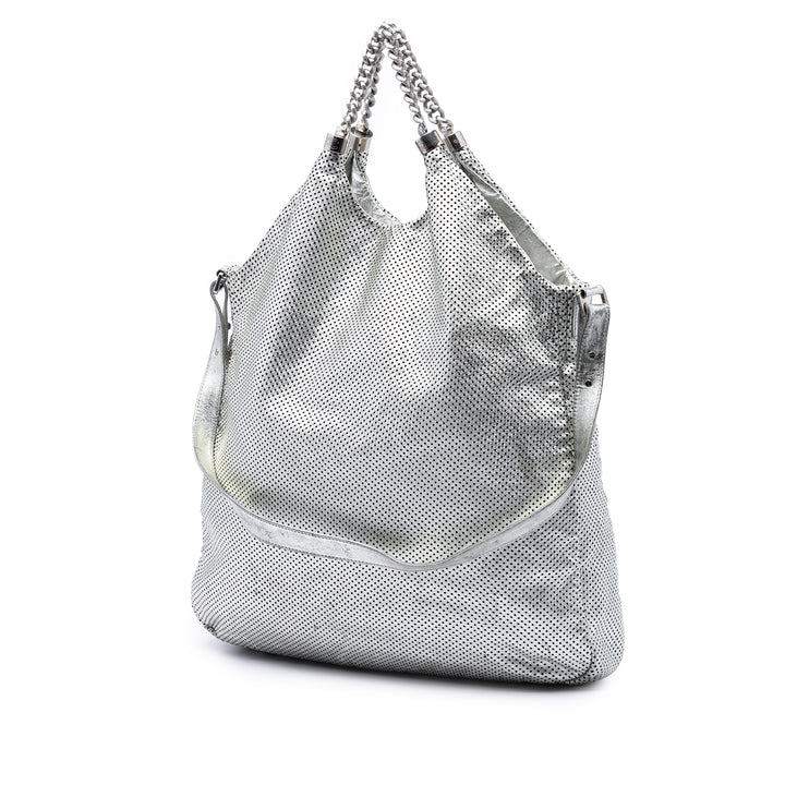 Chanel Large Metallic Glazed Cuir de veau perforé Rodeo Drive Sac