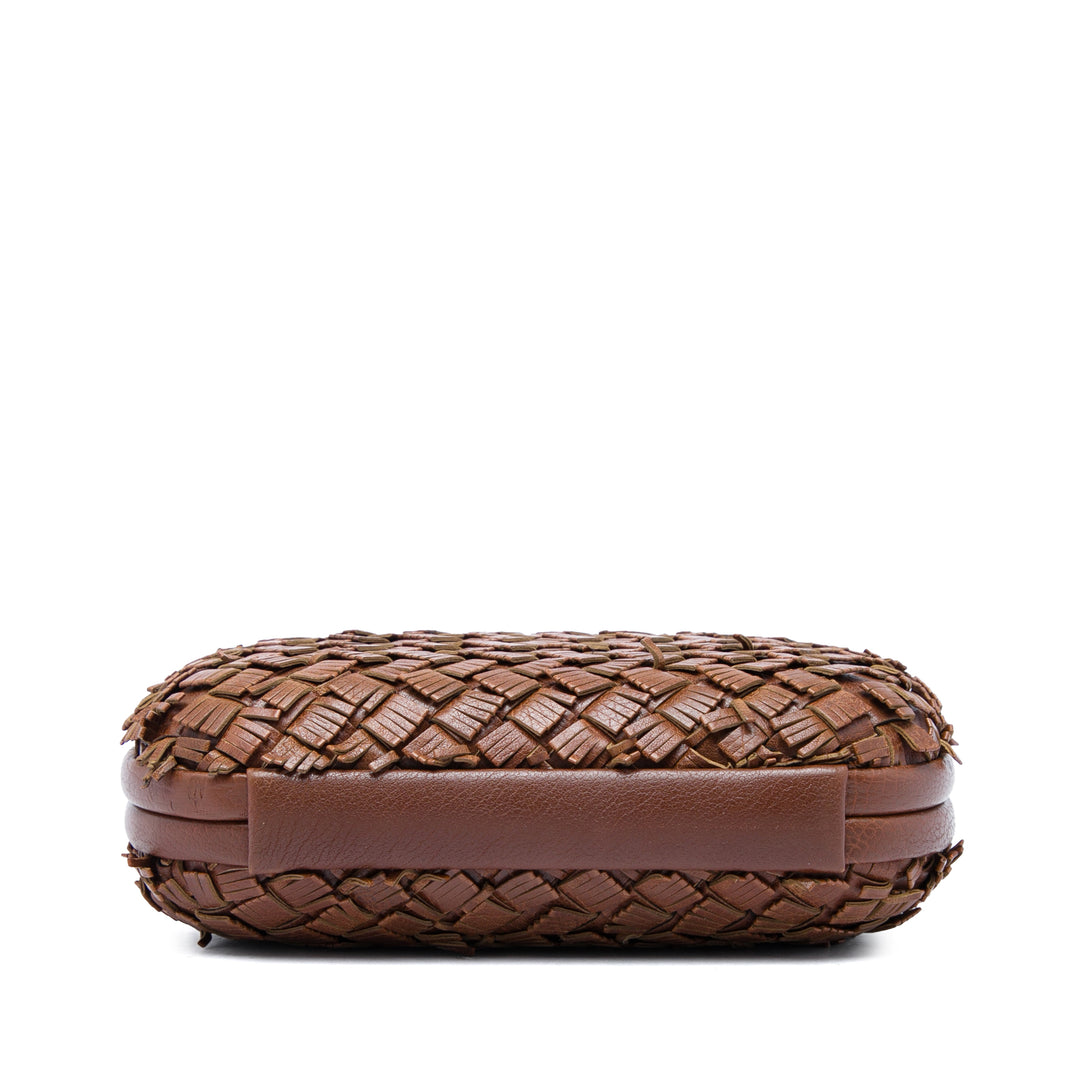 Bottega Veneta Intrecciato Fringe Knot Pochette nappa Marron – vue 3 – GABY PARIS