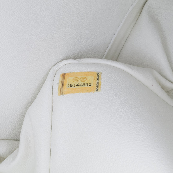 Jumbo Classic Caviar Double Flap White - Gaby Paris