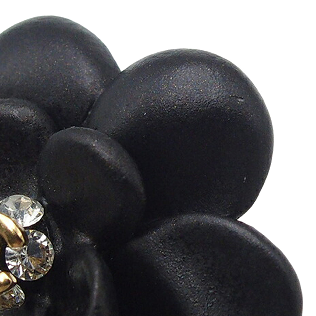 Chanel CC Resin Rhinestone Camellia Clip On Boucles d’oreilles