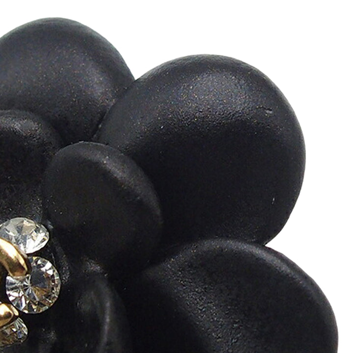 Chanel CC Resin Rhinestone Camellia Clip On Boucles d’oreilles
