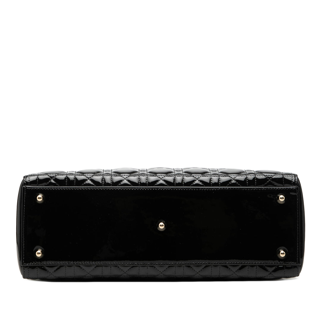 Dior Large Cuir verni Cannage Lady Dior