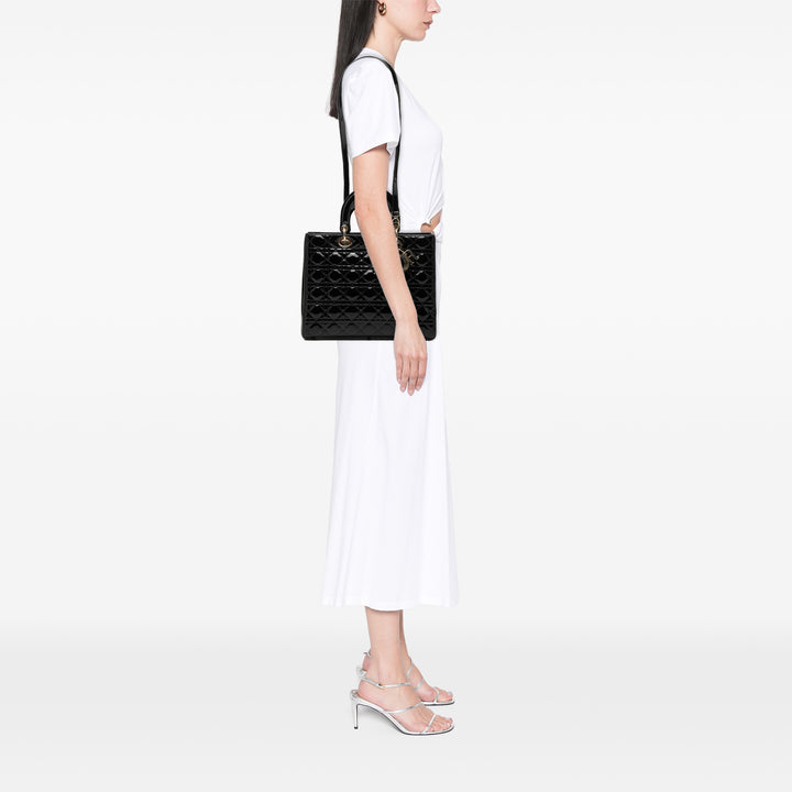 Dior Large Cuir verni Cannage Lady Dior
