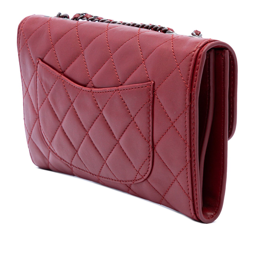 Chanel Small Matelassé Cuir d'agneau Citizen Zip à rabat