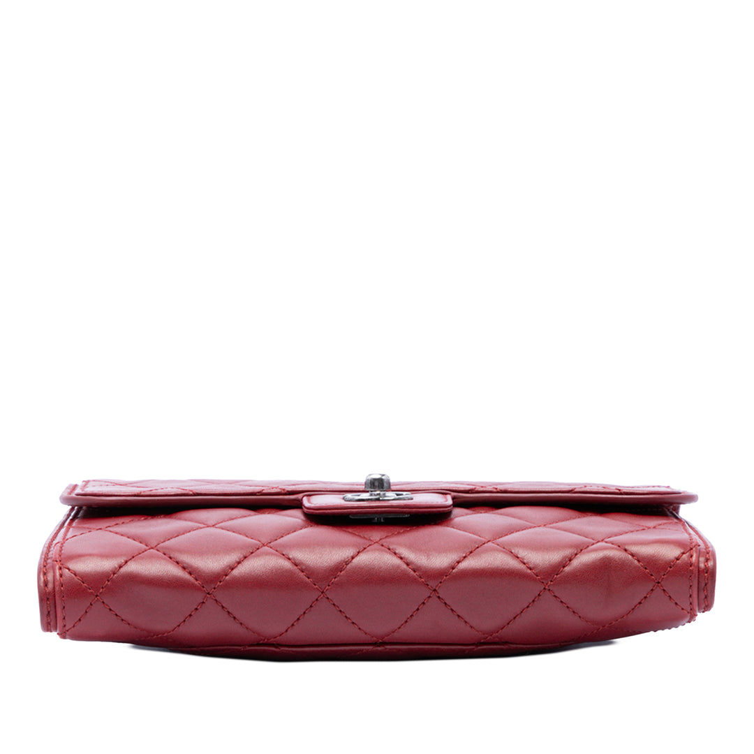 Chanel Small Matelassé Cuir d'agneau Citizen Zip à rabat