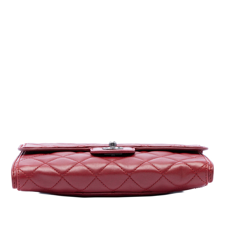 Chanel Small Matelassé Cuir d'agneau Citizen Zip à rabat