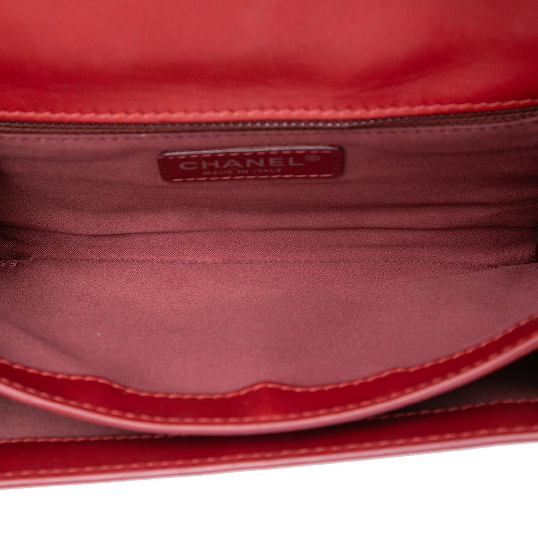 Chanel Small Matelassé Cuir d'agneau Citizen Zip à rabat