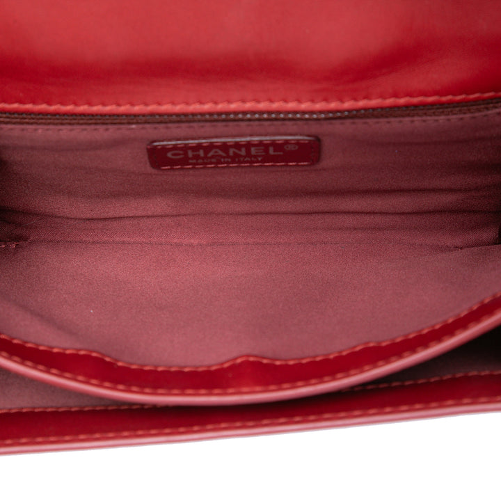 Chanel Small Matelassé Cuir d'agneau Citizen Zip à rabat