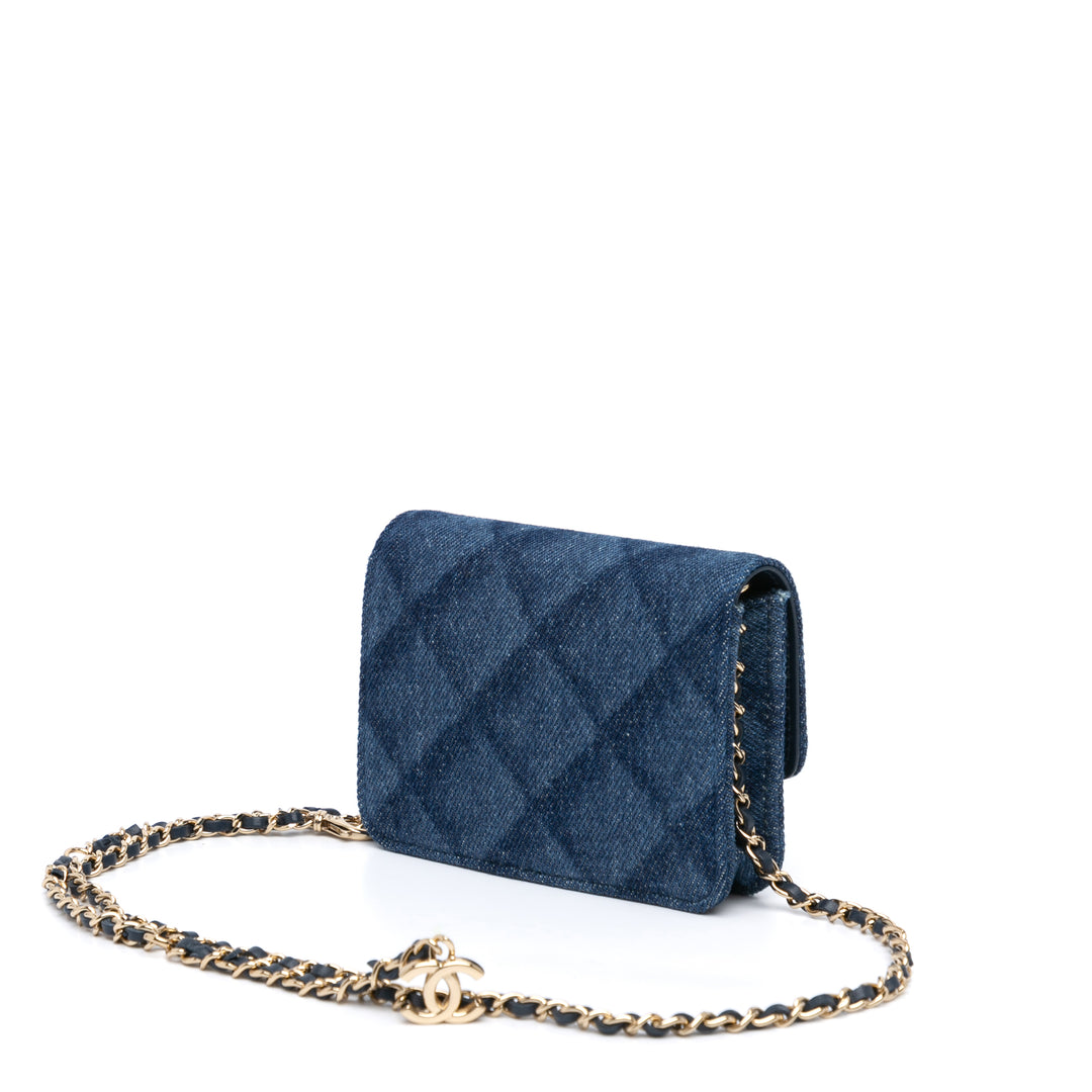 Denim Printed Belt Bag Blue - Gaby Paris