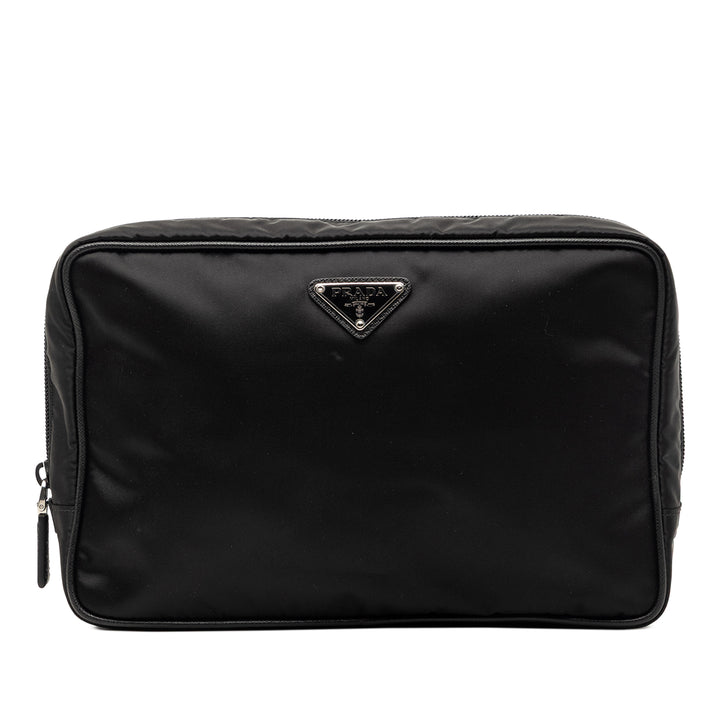 Prada Saffiano à finitions Tessuto Pochette