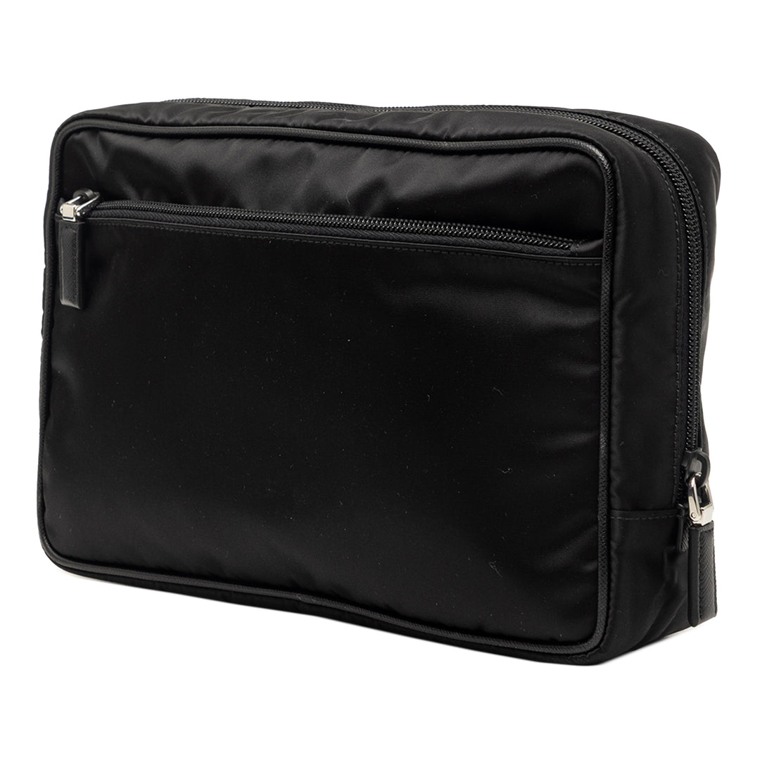 Prada Saffiano à finitions Tessuto Pochette