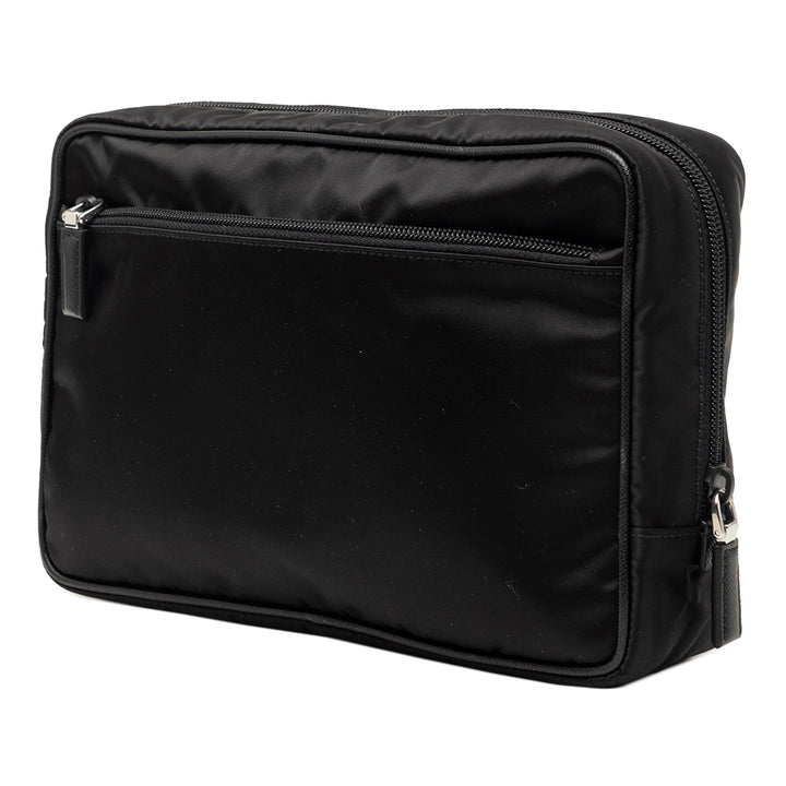 Prada Saffiano à finitions Tessuto Pochette