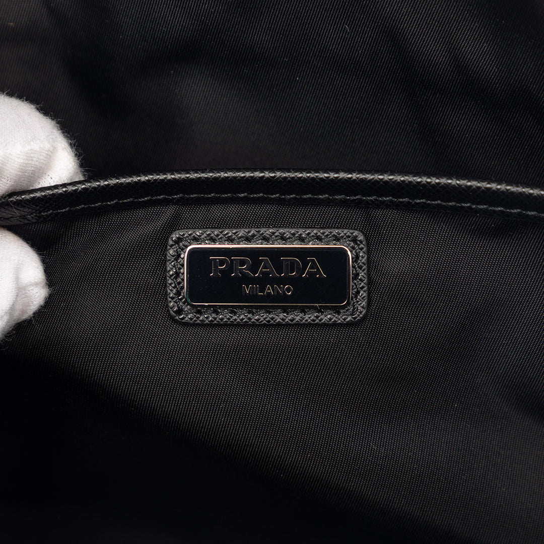 Prada Saffiano à finitions Tessuto Pochette