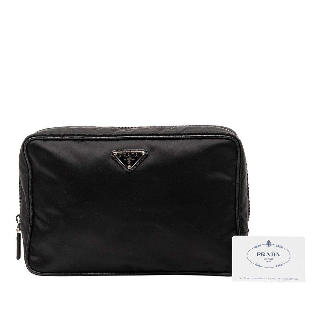 Prada Saffiano à finitions Tessuto Pochette