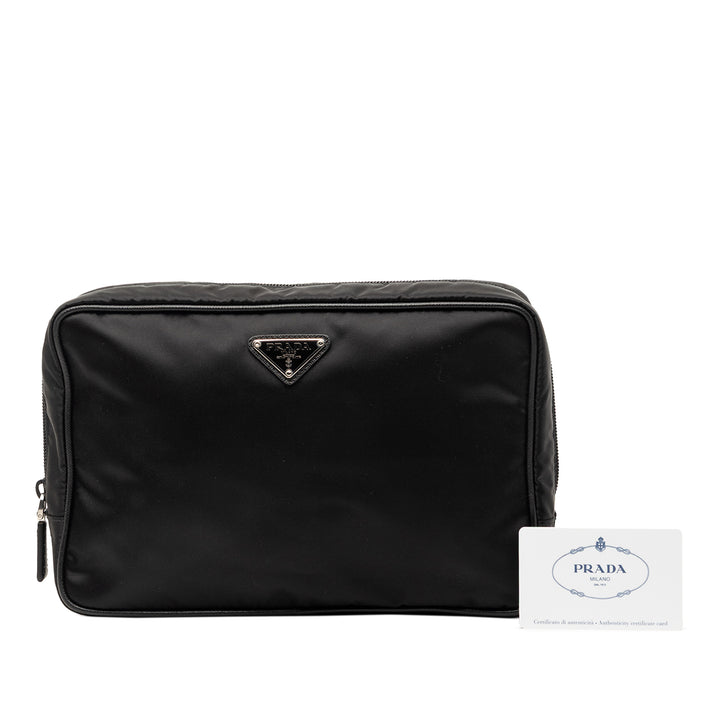 Prada Saffiano à finitions Tessuto Pochette