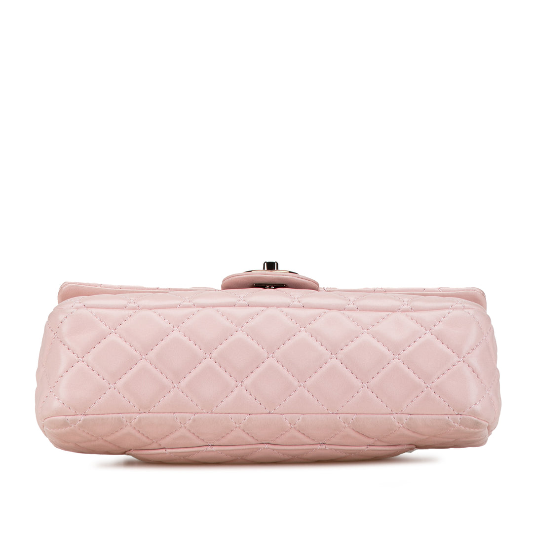 Medium Classic Lambskin Double Flap Pink - Gaby Paris