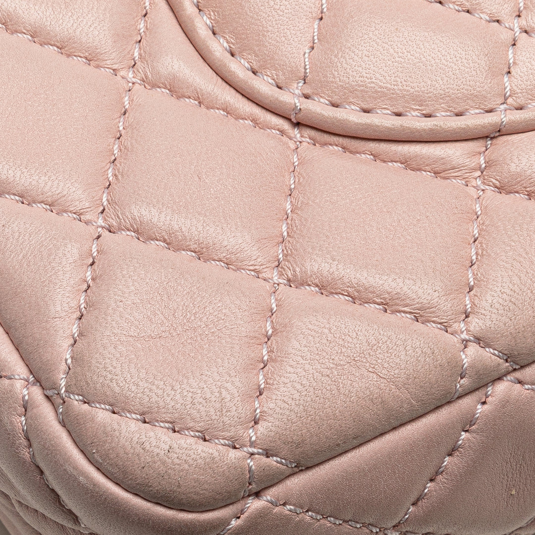 Medium Classic Lambskin Double Flap Pink - Gaby Paris