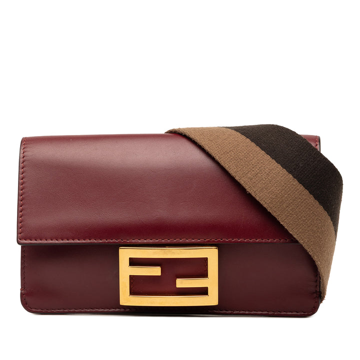 Fendi Mini Cuir Flat Baguette Sac porté croisé