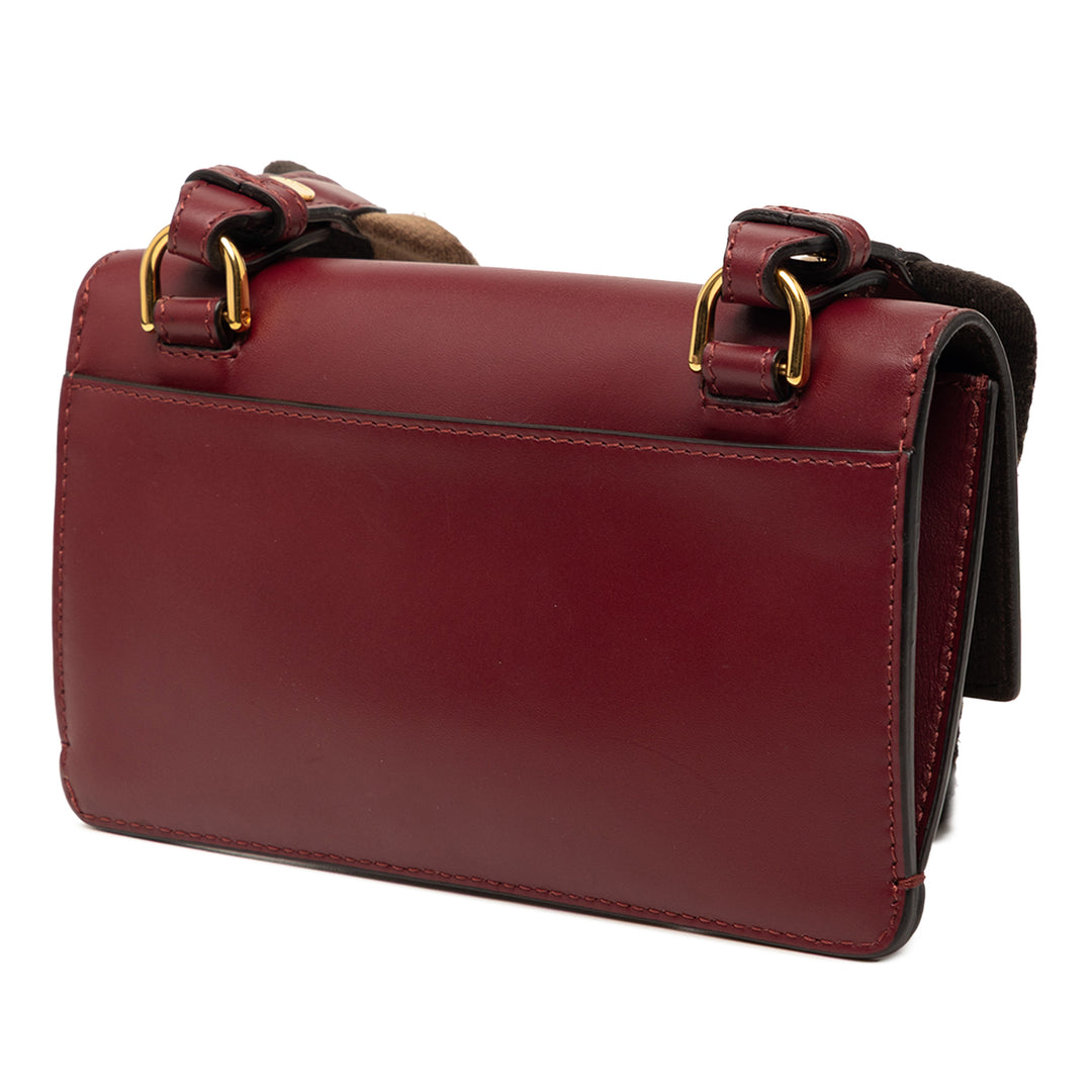 Fendi Mini Cuir Flat Baguette Sac porté croisé