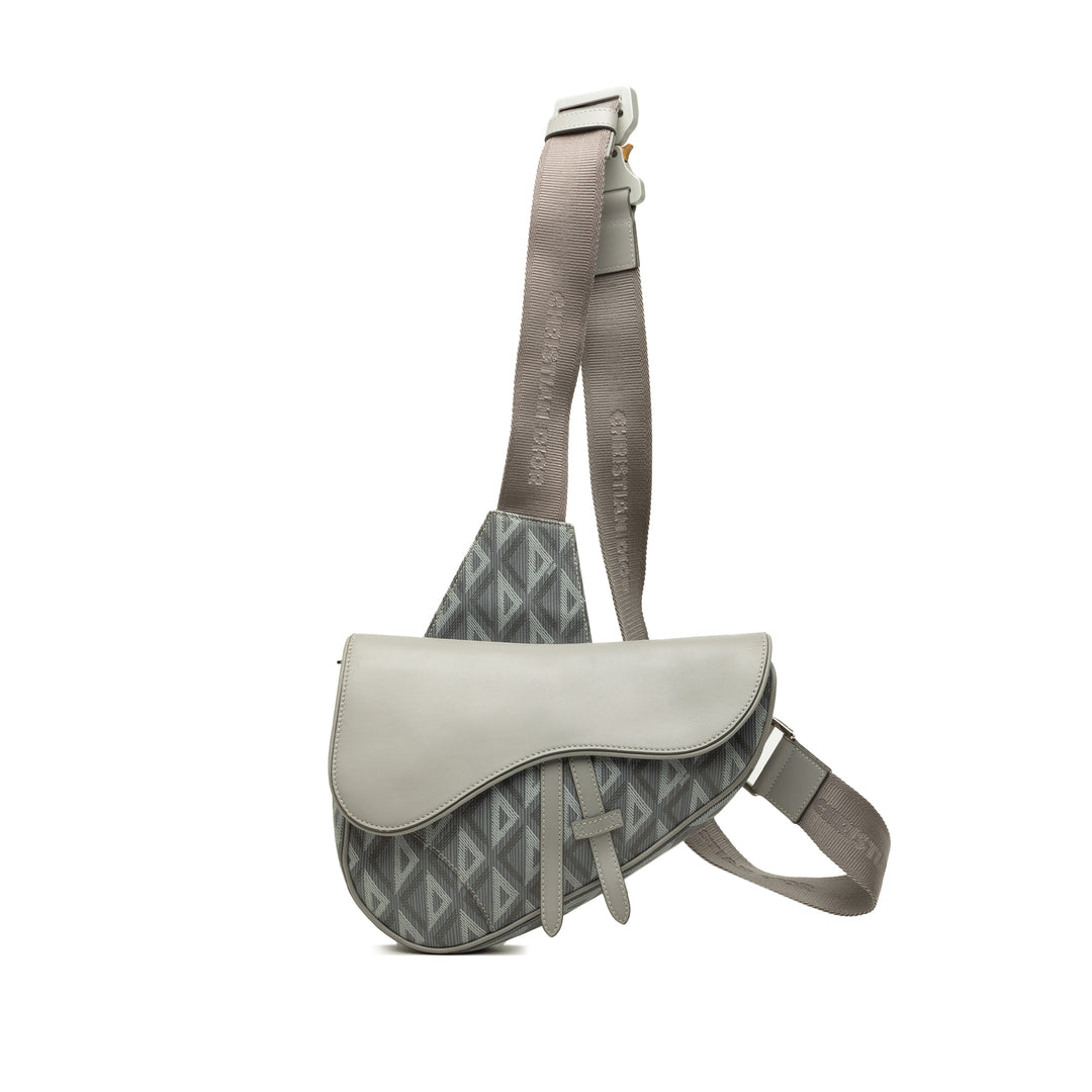 Dior CD Diamond et Saddle Sac Gris – vue principale – GABY PARIS