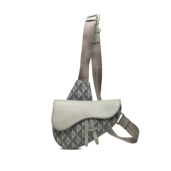 Dior CD Diamond et Saddle Sac Gris – vue principale – GABY PARIS