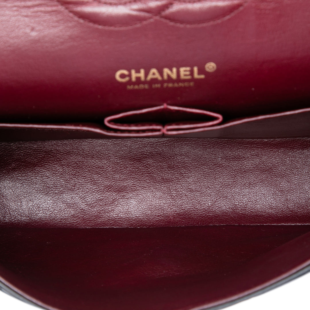 Classic Double rabat Moyen Cuir d'agneau Noir