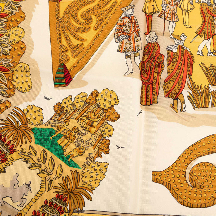 Hermès Le Paradis du Roy Soie Foulard 90