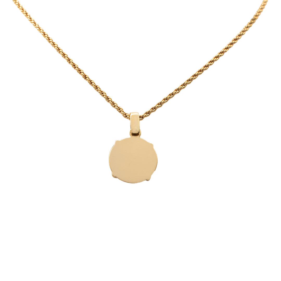 Dior plaqué Émail Logo Rond Pendant Collier Doré – vue 3 – GABY PARIS