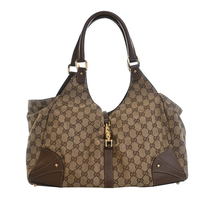 Gucci GG Toile Nailhead Jackie Bardot Sac bandoulière