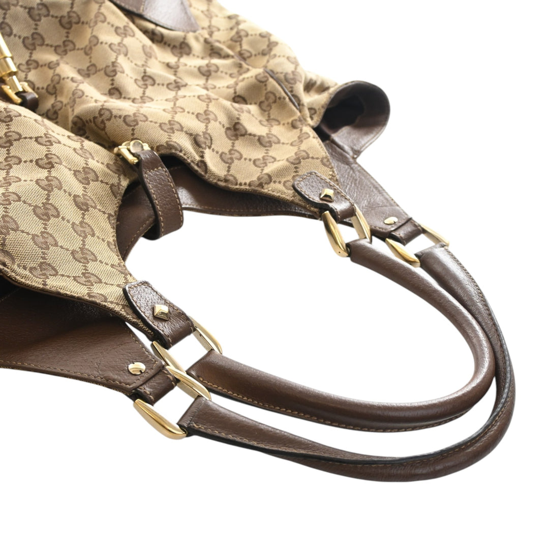 Gucci GG Toile Nailhead Jackie Bardot Sac bandoulière