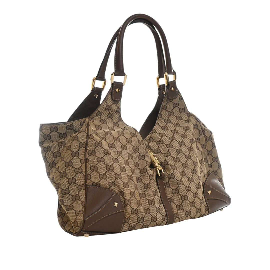 Gucci GG Toile Nailhead Jackie Bardot Sac bandoulière