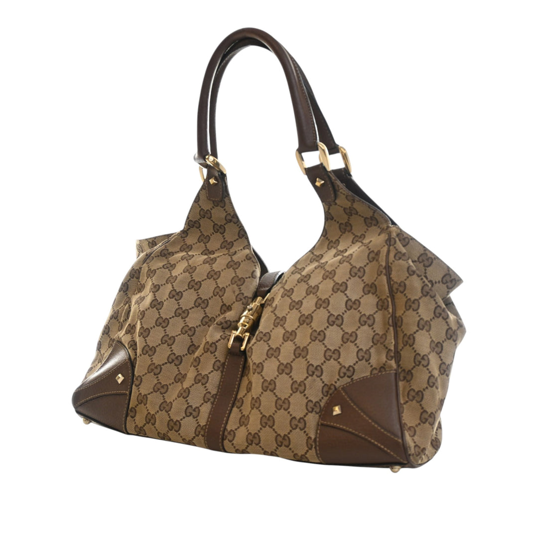 Gucci GG Toile Nailhead Jackie Bardot Sac bandoulière