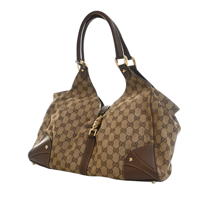 Gucci GG Toile Nailhead Jackie Bardot Sac bandoulière