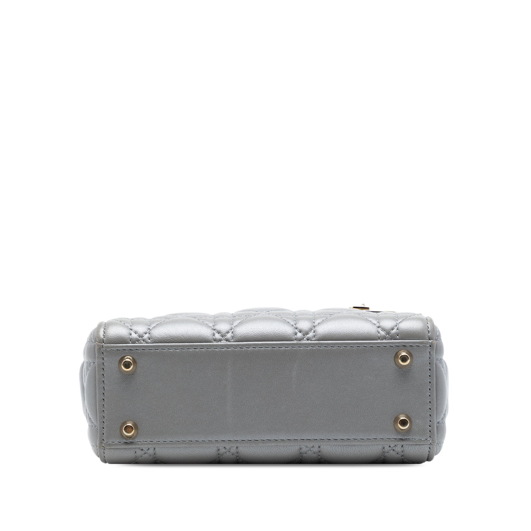 Dior Mini Metallic Cuir d’agneau Cannage Lady Dior