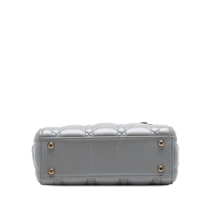 Dior Mini Metallic Cuir d’agneau Cannage Lady Dior