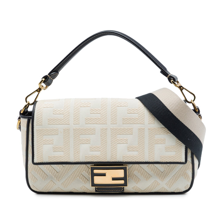 Fendi Zucca brodé Toile Baguette Sac