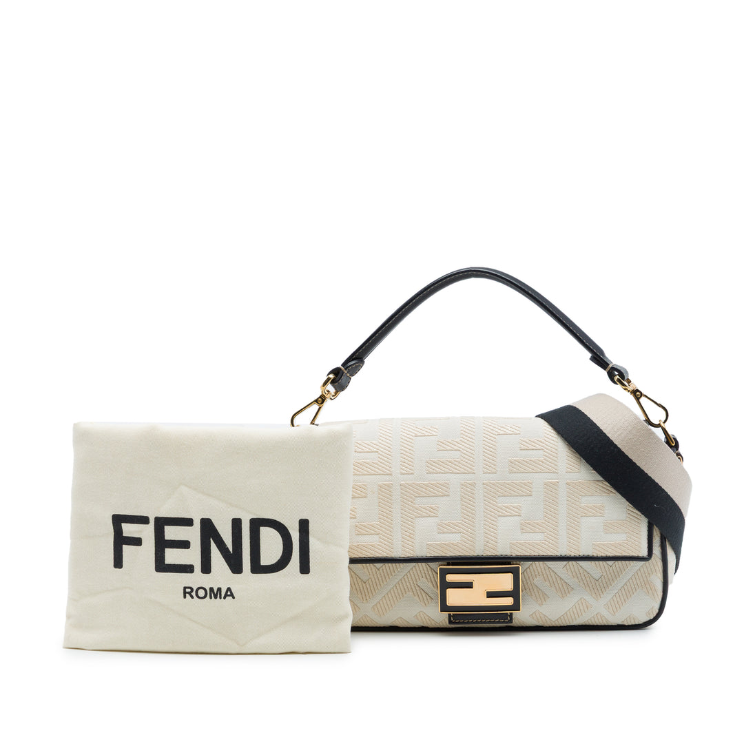 Fendi Zucca brodé Toile Baguette Sac