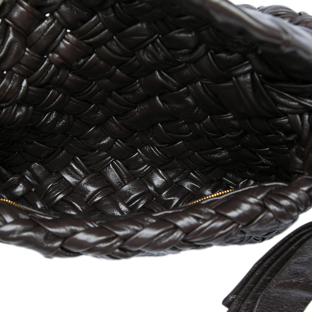 Bottega Veneta Sac bandoulière Intrecciato Kalimero Citta Petit Marron – vue 4 – GABY PARIS