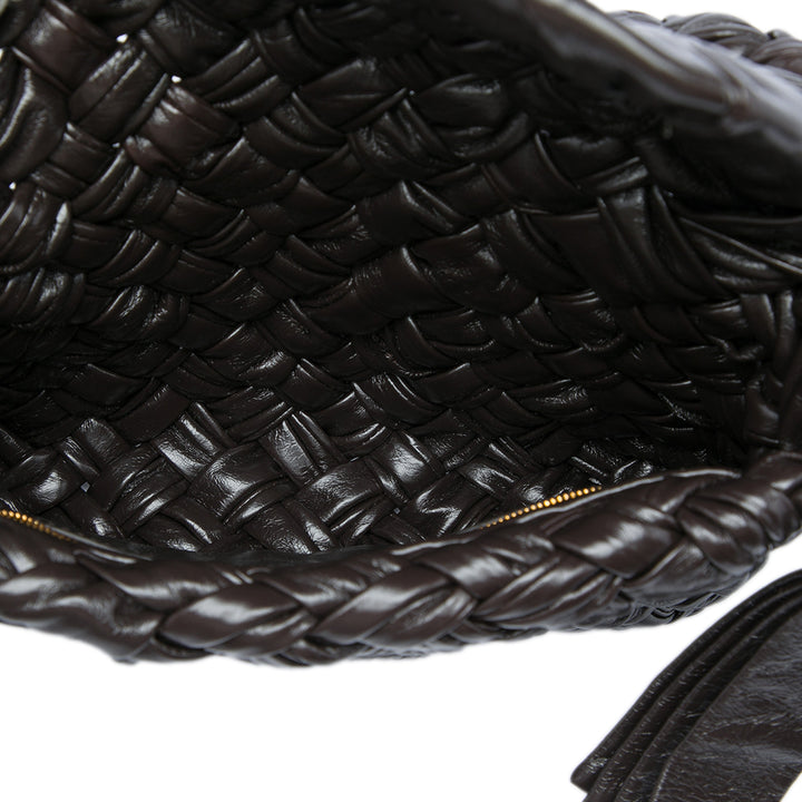 Bottega Veneta Sac bandoulière Intrecciato Kalimero Citta Petit Marron – vue 4 – GABY PARIS