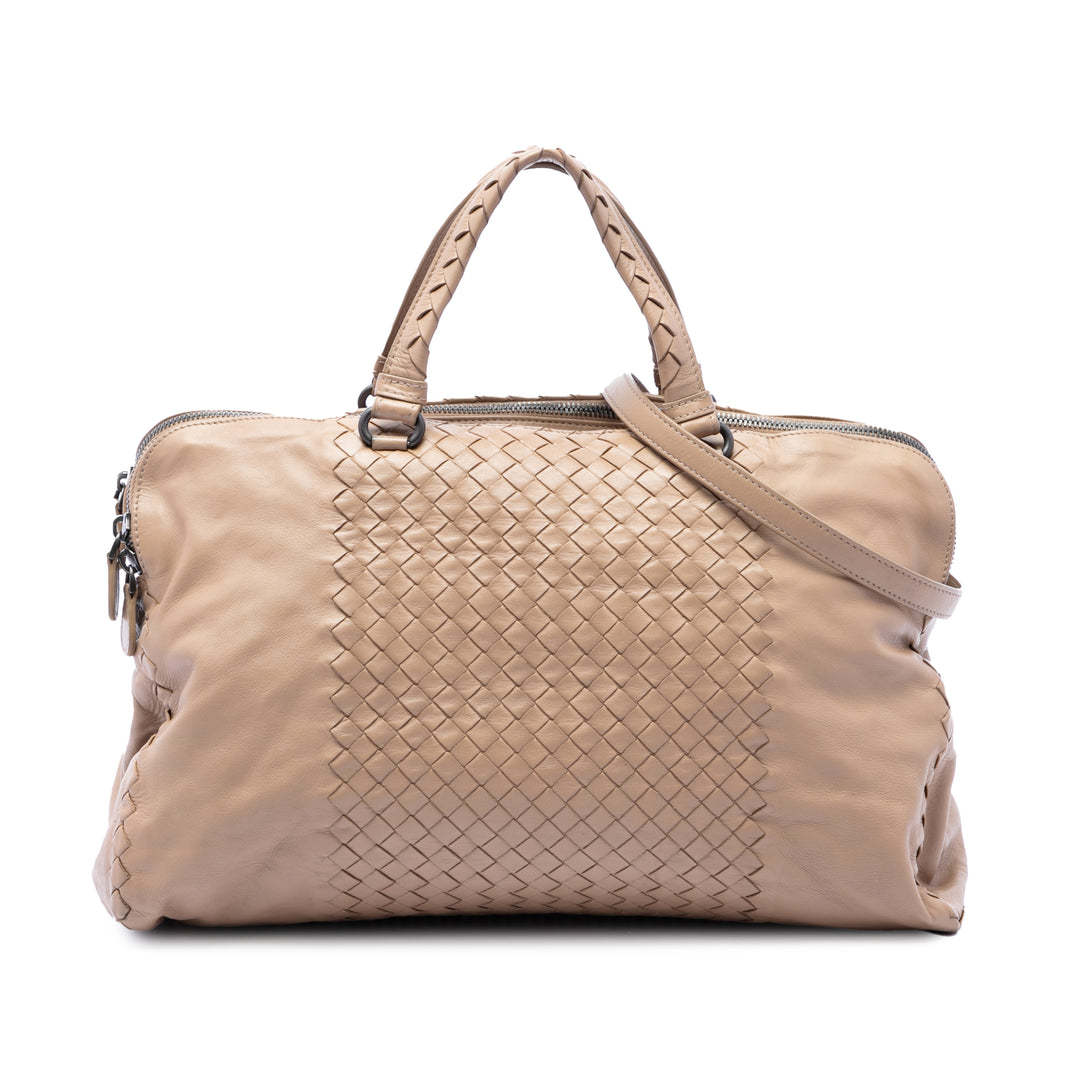 Bottega Veneta Sac à main Intrecciato Leggero nappa Grand Beige – vue principale – GABY PARIS
