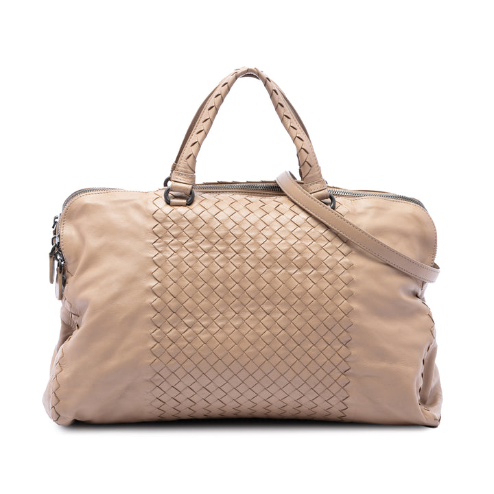 Bottega Veneta Sac à main Intrecciato Leggero nappa Grand Beige – vue principale – GABY PARIS