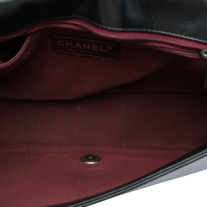 Chanel Matelassé vieilli Coco Boy à rabat Moyen Cuir de veau