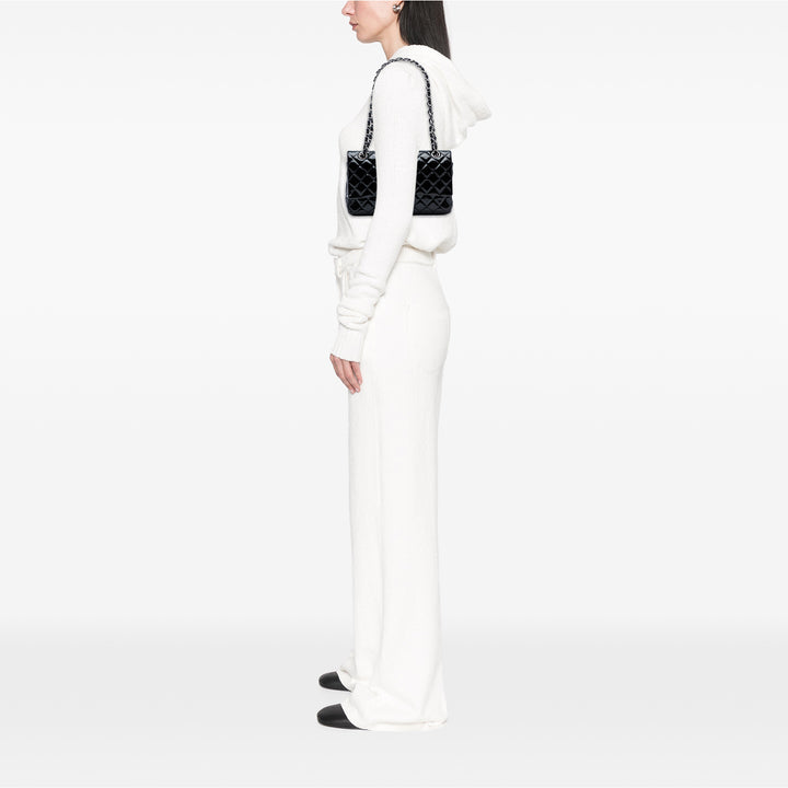 Chanel Medium Classic Cuir verni Double rabat Noir