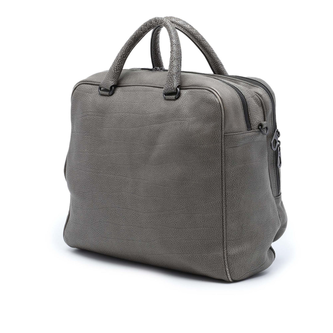 grainé Intrecciato Business Sac Cuir de veau grainé Gris