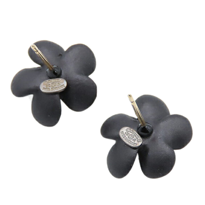Chanel CC Resin Rhinestone Camellia fermoir poussette Boucles d’oreilles