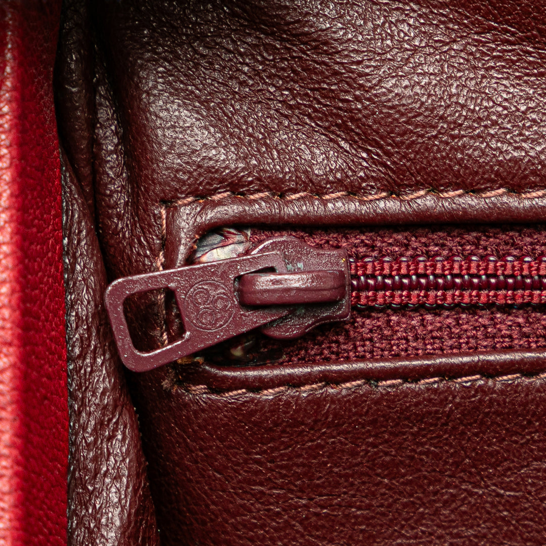 Quilted Suede Metal Frame Handbag Red - Gaby Paris