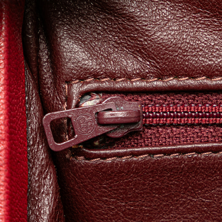 Quilted Suede Metal Frame Handbag Red - Gaby Paris