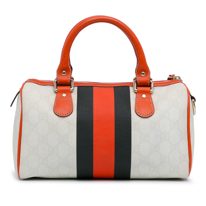 Mini GG Supreme Joy Web Boston Bag White - Gaby Paris